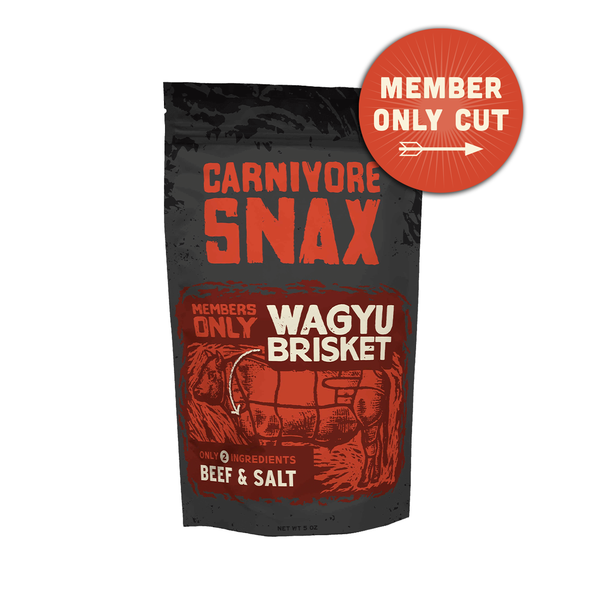 Wagyu Brisket - Members Only Meat 'Chips' Snack, Wagyu Beef and Wagyu Brisket - Members Only Meat 'Chips' Snack, Wagyu Beef and